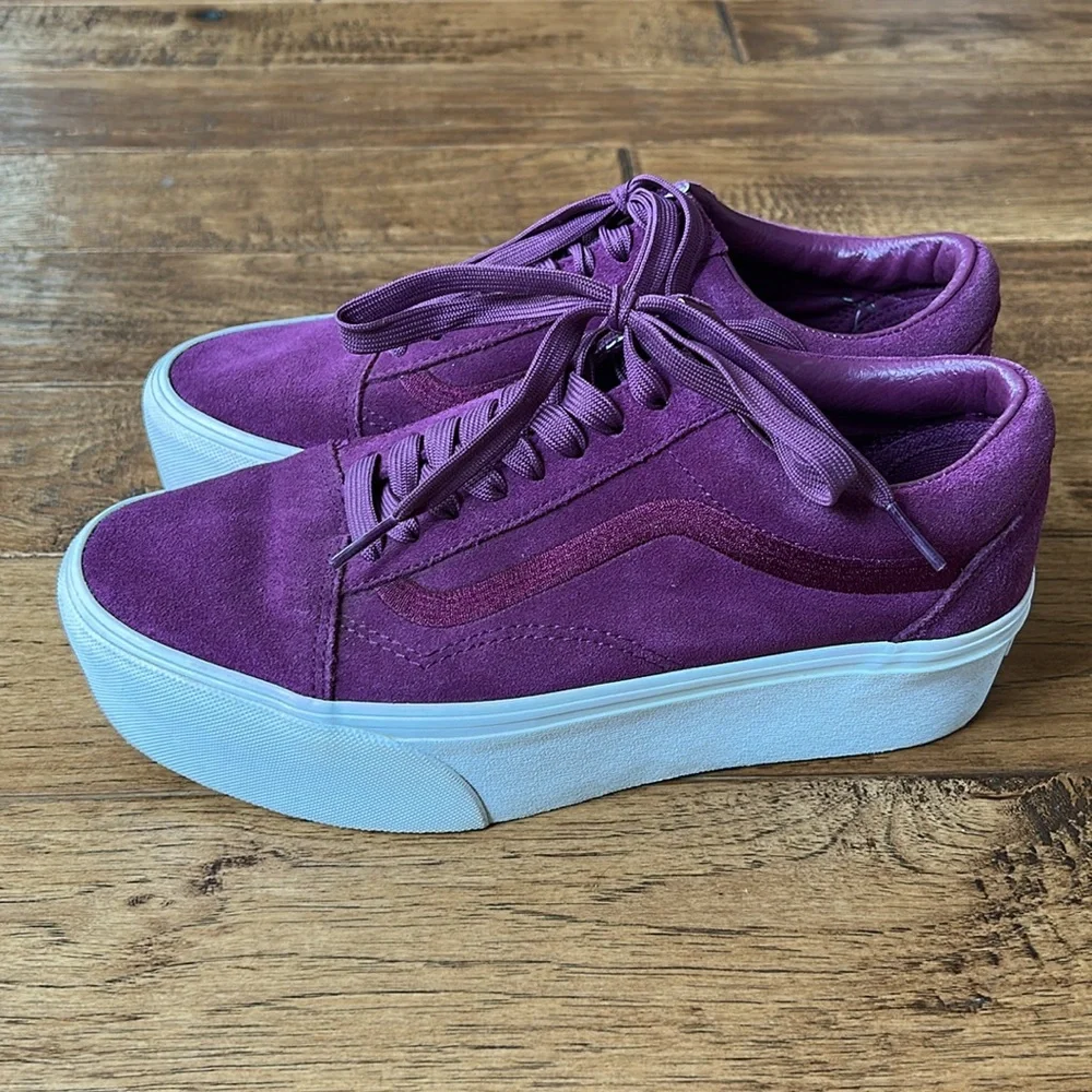 Vans Platform Sneakers in Purple with White Sole